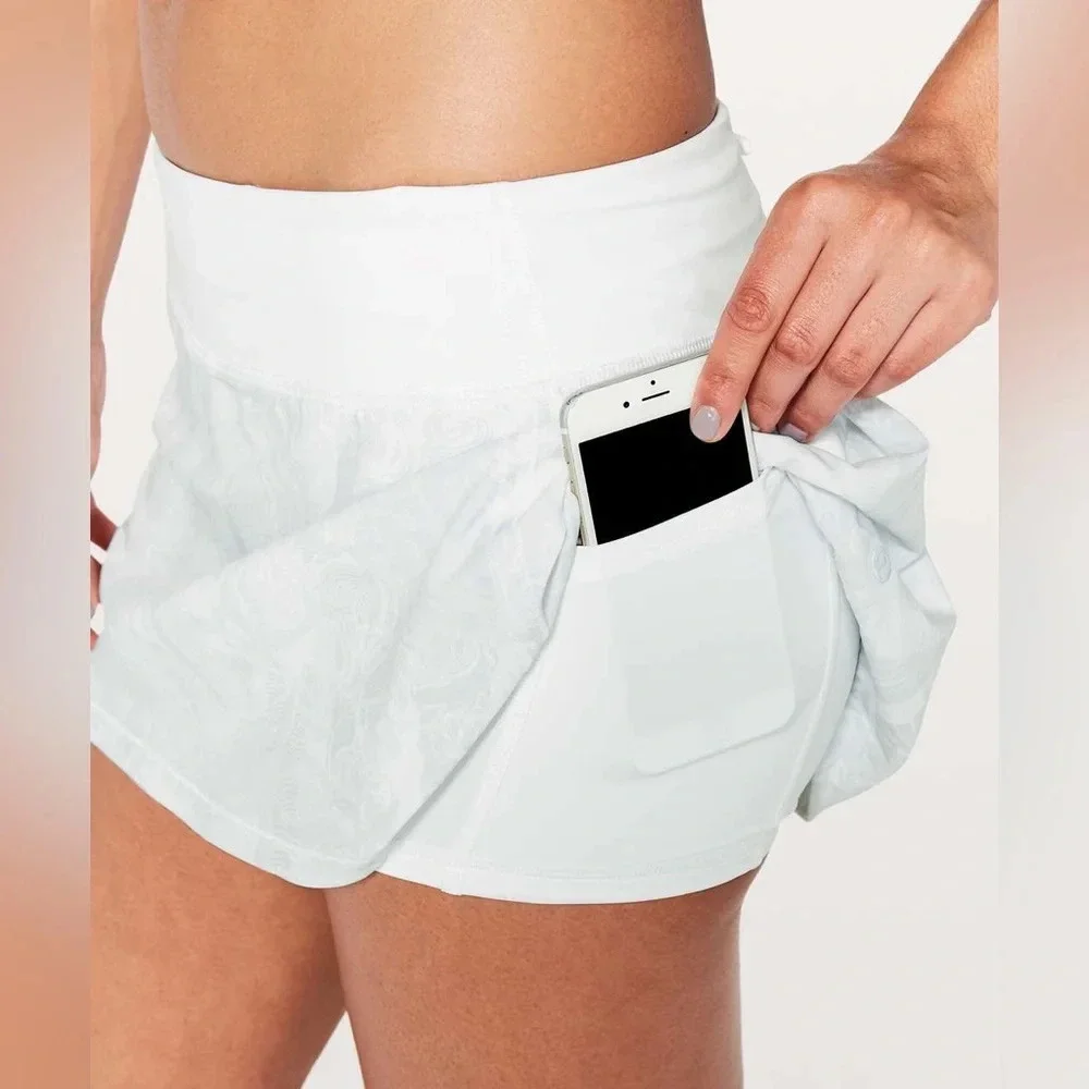 Lululemon Pace Rival Skirt (Regular) No Panels Eternal Wave White Size 4